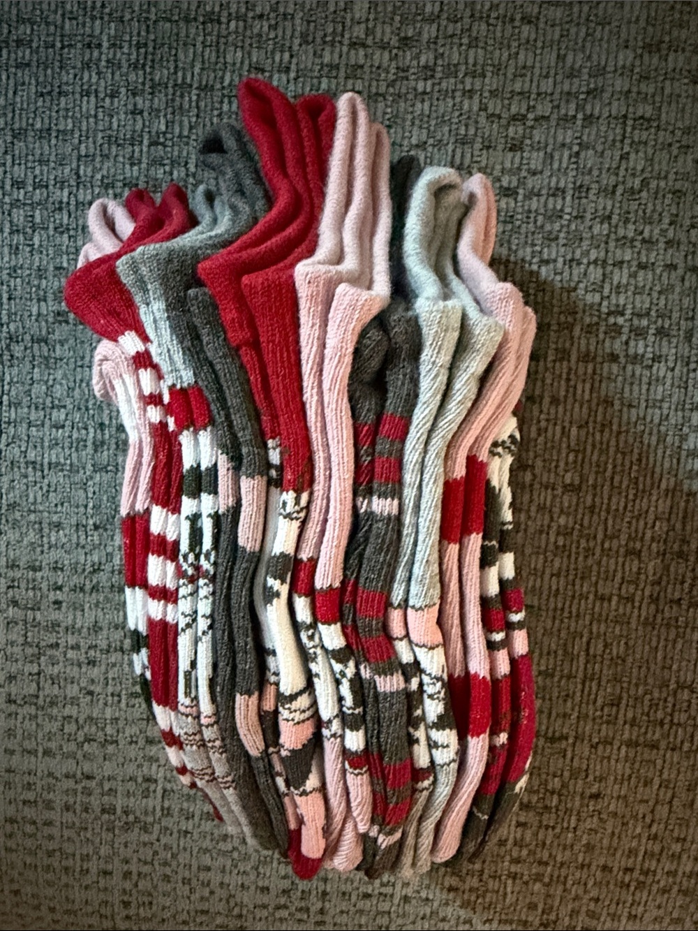Disney Pink & Red Mickey Holiday Crew Socks - Picture 2 of 5